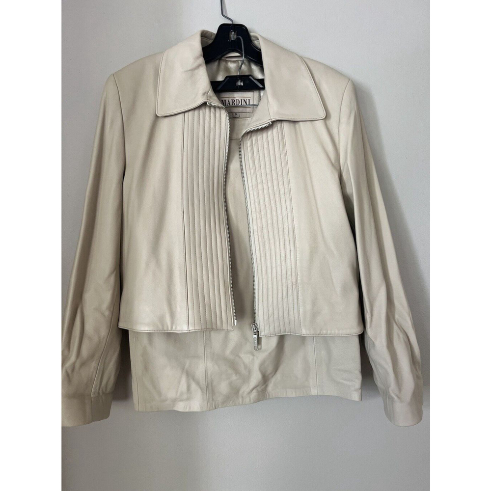 Mardini 💯% Leather Suit, Skirt & Jacket Cream Beige, siZe: Medium*🔥